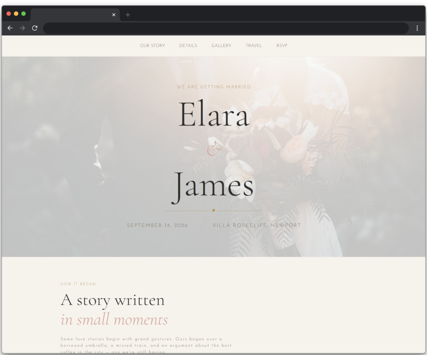 Elara & James Wedding Template